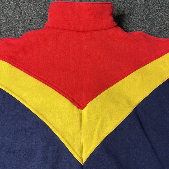 VTG 90s Charter Club Colorblock Zip Sweatshirt Jacket Mens Sm Blue Red Yellow - Picture 7 of 9